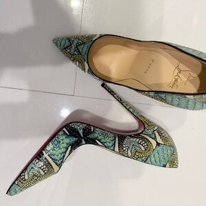 Christian Louboutin Turquoise Snakeskin Heels